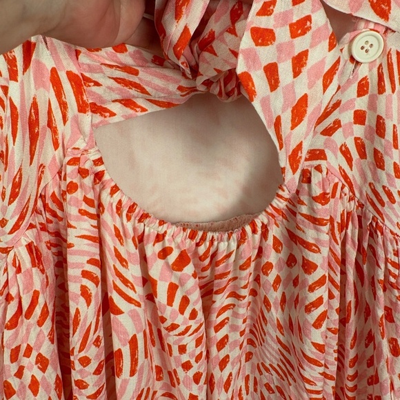 Fate Women Tiered Sleeveless Maxi Dress Sz M Babydoll Oversized Beachy Cut-out - Picture 6 of 16